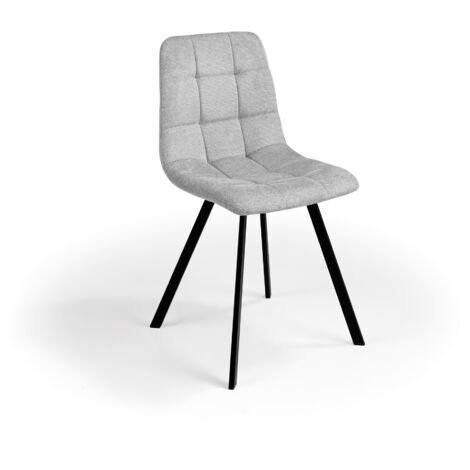 MOMMA HOME Set 4 sillas WAYNE tela gris 46x54x89H cm