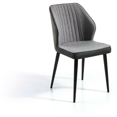 MOMMA HOME Set de 2 Sillas - Modelo Massa - Color Gris/Gris Oscuro