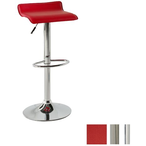 MOMMA HOME Set de 2 Taburetes de Asiento Elevado - Modelo Noa - Material Ecopiel/Metal Cromado - Medidas 38×39,5X 64/85 H cm  Color: Red