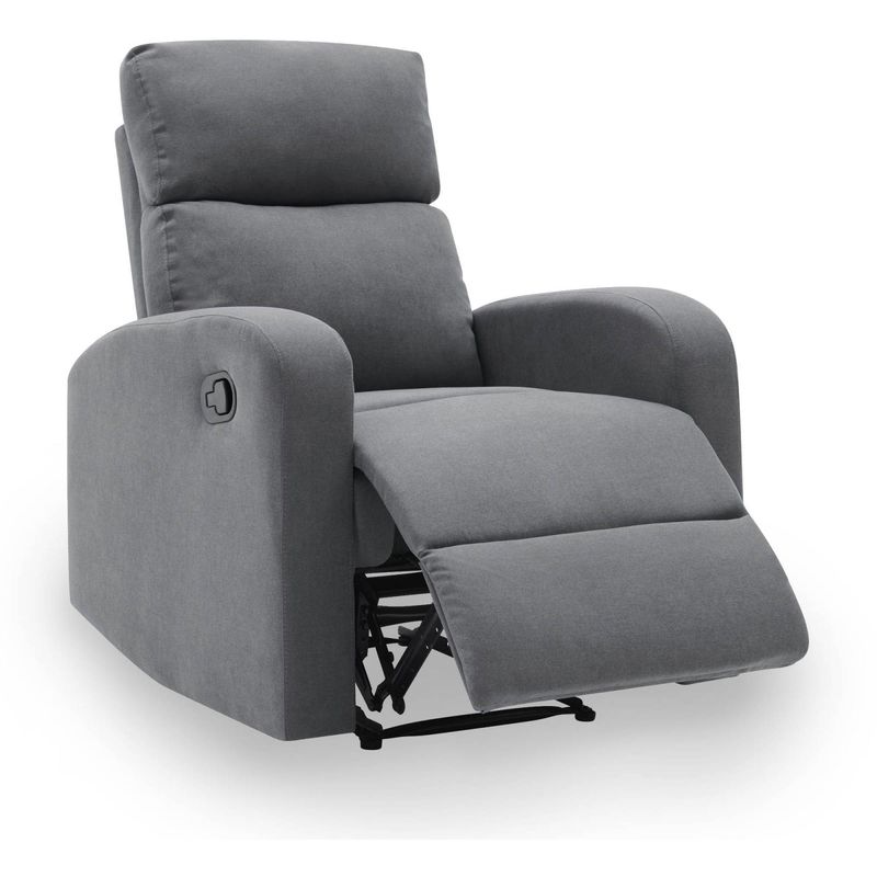 mobilier deco - mona fauteuil en tissu gris relax gris