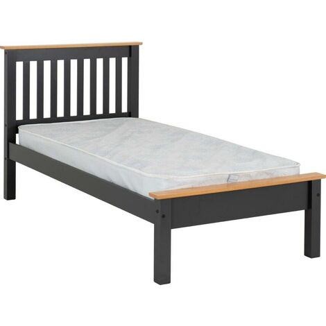 Monaco 3 Feet Bed Low Foot End - L204 x W102.5 x H102.5 cm - Grey/Oak Effect