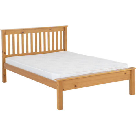 Monaco 4ft6 Double Bed Low Foot End in Antique Pine