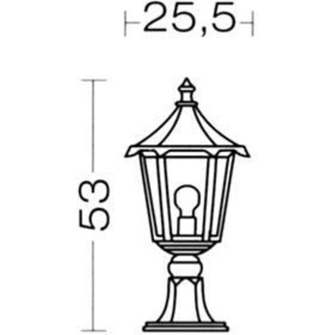 MONACO Borne Ext. IP43 IK02 vert E27 100W max. Lpe non incl. haut. 53cm ARIC 3043