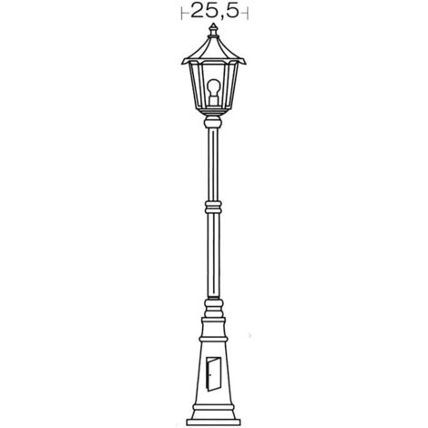MONACO Lant.+Mat IP43 IK02 noir E27 100W max. Lpe non incl. haut.1,91m ARIC 3064