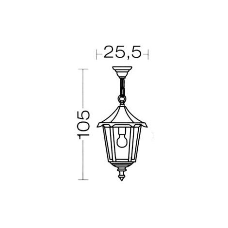 MONACO Suspension Ext. IP43 IK02 cuivré E27 100W max. Lpe non incl. ARIC 3041