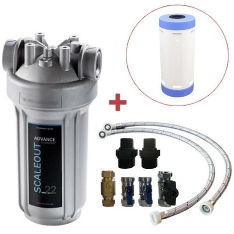 MONARCH WATER Monarch Scaleout Advance SA-22 Water Softener Alternative + 22mm Hoses 2 Filters