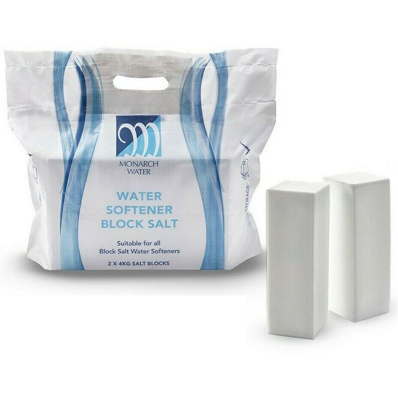 Monarch Water - Monarch Ultimate Water Softener Block Salt 8kg Bag 2x 4kg Salt Blocks Food Grade