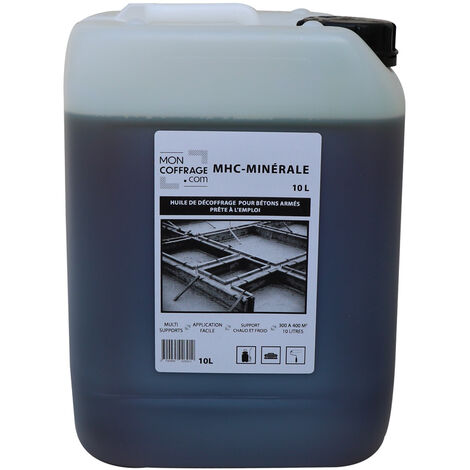 Moncoffrage – Huile de décoffrage minérale 10L – Agent de démoulage pour béton et mortier – Fini de surface optimal – Application au pulvérisateur
