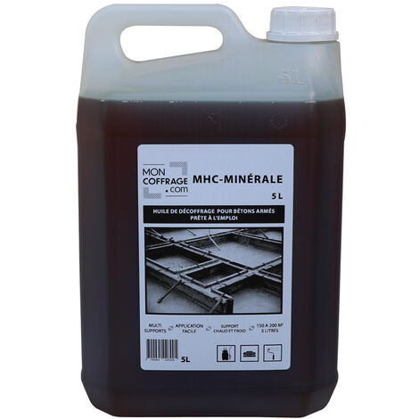 Moncoffrage – Huile de décoffrage minérale 5L – Agent de démoulage pour béton et mortier – Fini de surface optimal pour peinture et enduit