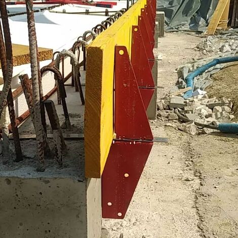 Moncoffrage – Sabot de coffrage CROC en acier époxy – Épaisseur 20/10e – Hauteur 30 cm – Résistance très haute – Montage rapide sans perçage