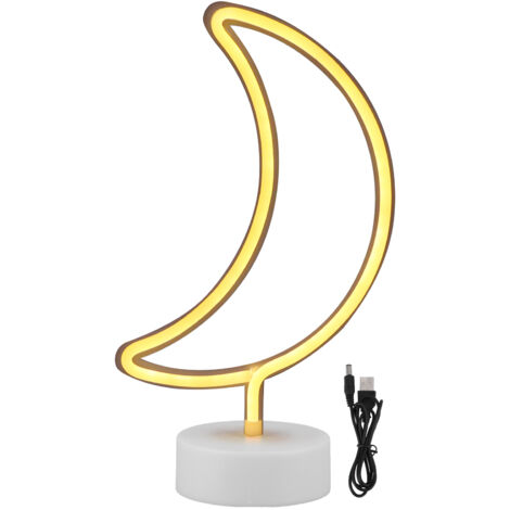 Mond-Neonleuchte mit Ständer – Raumdekoration, Geburtstagsgeschenk, USB-/Batteriebetrieben