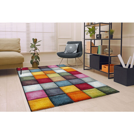 Monde Deluxe tapis salon sculpté multi, 80 x 230 cm
