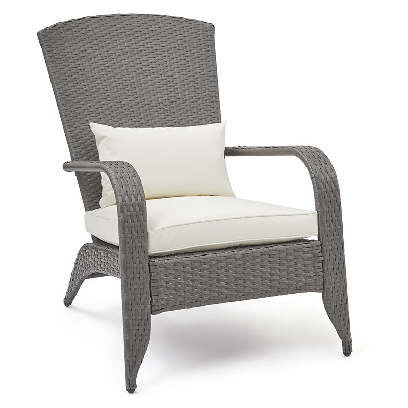 Fauteuil de jardin en rotin pe chaise de loisirs avec coussin pour patio terrasse pelouse jardin piscine Mondeer
