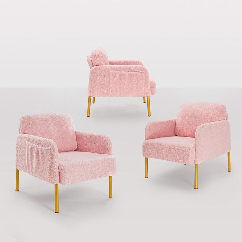 Autres fauteuils casual armchair single sofa style scandinave laine de moutonrosé Mondeer