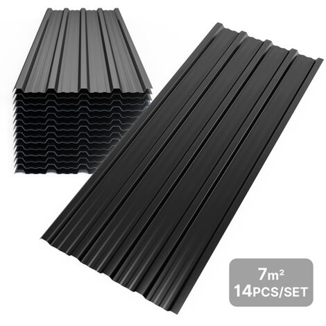 Mondeer – Panneau et lame de bardage tôle bac acier galvanisé 14x110cm – Surface 7m² – Étanchéité renforcée – Installation facile sans pré-perçage - 14x110x