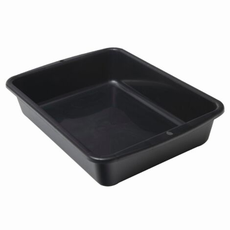 Mondelin – Auge de maçon en plastique 10 L – Rectangulaire noir – Poignées intégrées pour mélange mortier et colle – Dimensions 75 x 49.5 x 18.5 cm