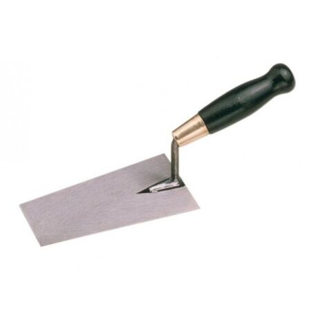 Mondelin – Truelle carrée 16 cm en acier trempé – Manche en bois sans culot – Pour ajustement précis des carreaux – Outil de carrelage professionnel