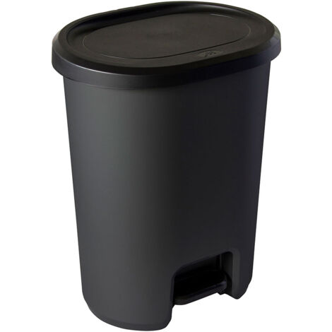 MONDEX 27l Eimer mit „Lynea Greenloop“ Pedal 38x30x48cm aus anthrazitgrauem, recycelbarem Material