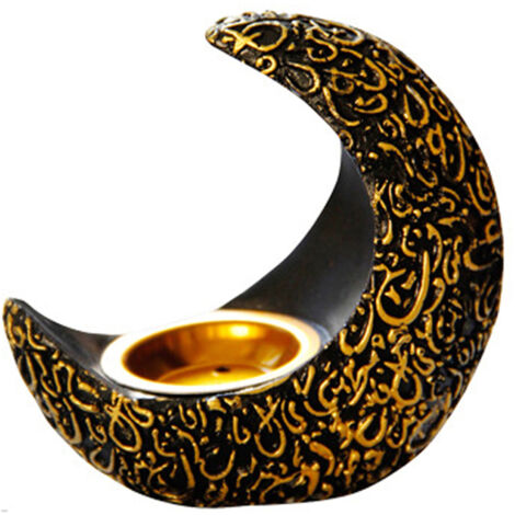 Mondförmiger Räucherstäbchenhalter, Harzbrenner, Dekoration für Zuhause und Büro, Aromatherapie-Ornament