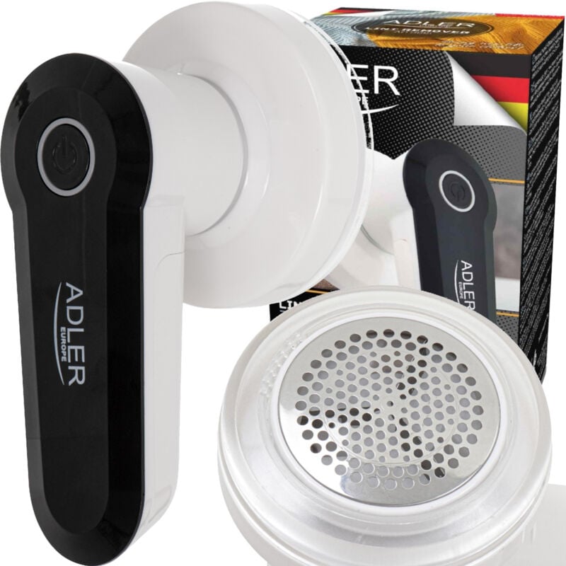 Adler Tondeuse Électrique Ad9615 Pour Vêtements, Batterie Aa, Blanc Et Noir