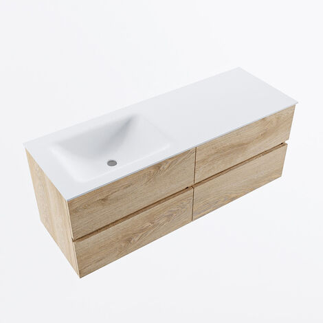MONDIAZ AIVY 60cm mueble de baño Mocha. con Lavabo Talc solid surface  centro 1 orificio y espejo camerino