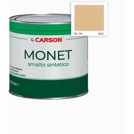 Monet smalto sintetico beige 1001 lt. 0,75 per legno e ferro brillante satinato