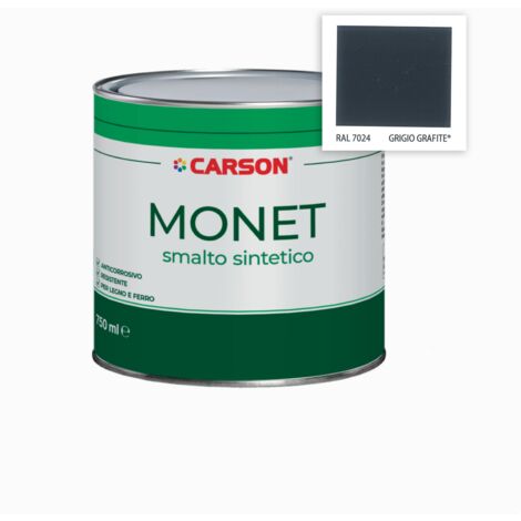 Monet smalto sintetico grigio grafite 7024 lt. 0,75 per legno e ferro brillante