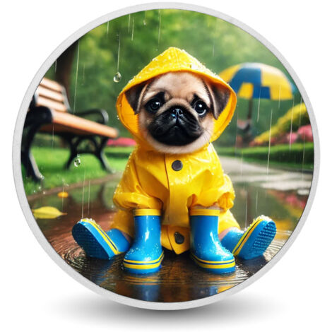 Moneta color argento Raindrop Pug Adventures da 1 oz