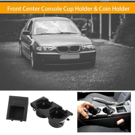 Moneta portabicchieri per console centrale anteriore per interni auto per BMW E46 1998-2004 Nera