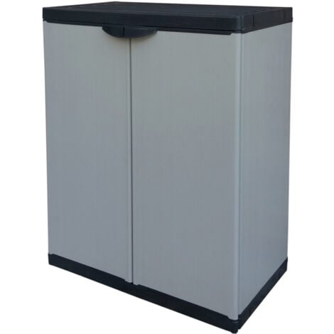 IDRALITE Mongardi Armadio Basso 2 Ante PVC Grigio 68x39,5x85 cm