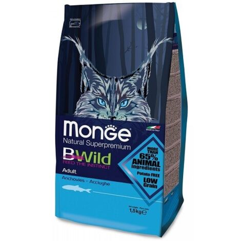 Monge Bwild Adult Acciughe Per Gatti - Monge Bwild Adult Acciughe Per Gatti - Sacco Da 1,5 Kg