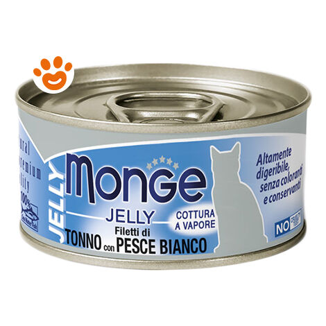 Monge Cat Jelly Tonno e Pesce Bianco  - Monge Cat Jelly Tonno e Pesce Bianco - Lattina Da 80 Gr