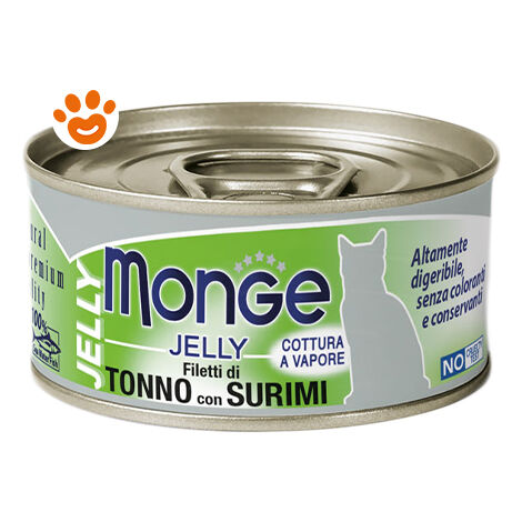 Monge Cat Jelly Tonno e Surimi  - Monge Cat Jelly Tonno e Surimi - Lattina Da 80 Gr