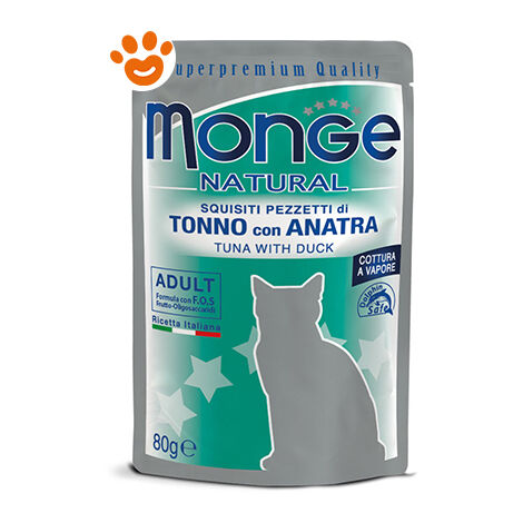 Monge Cat Natural Superpremium Adult Tonno e Anatra  - Monge Cat Natural Superpremium Adult Tonno e Anatra - Bustina Da 85 Gr