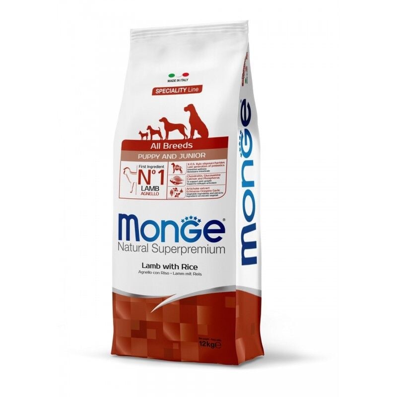Monge - Natural Superpremium all breeds Puppy & Junior Agneau avec du riz