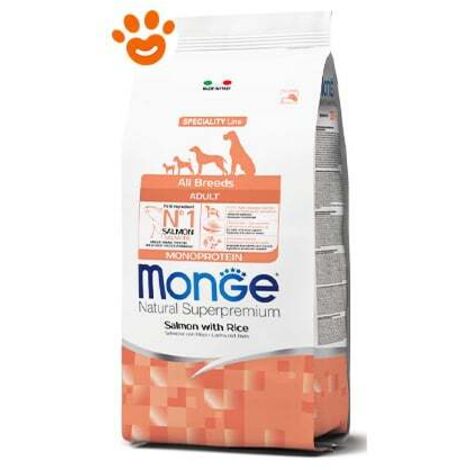 MONGE CIBO SECCO CANE CROCCANTINI CON SALMONE E RISO 12 KG