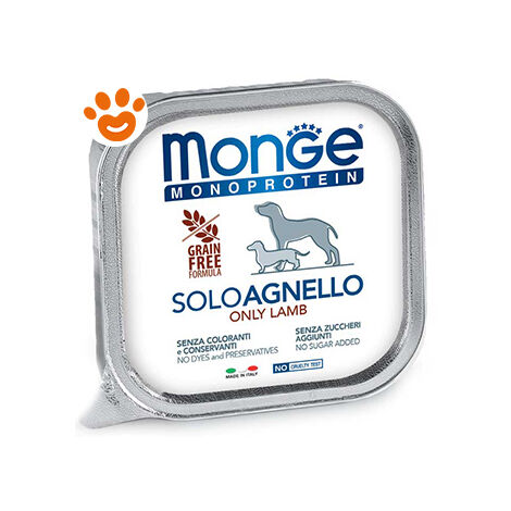 Monge Dog Monoprotein Adult Solo Agnello  - Monge Dog Monoprotein Adult Solo Agnello - Vaschetta Da 150 Gr