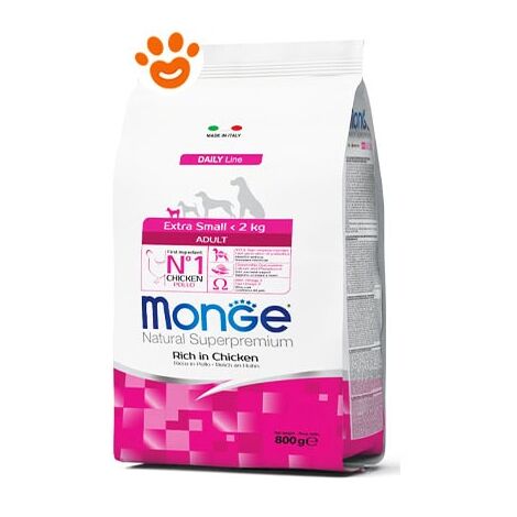 Monge Dog Natural Superpremium Adult Extra Small Pollo  - Monge Dog Natural Superpremium Adult Extra Small Pollo - Sacco Da 3 Kg