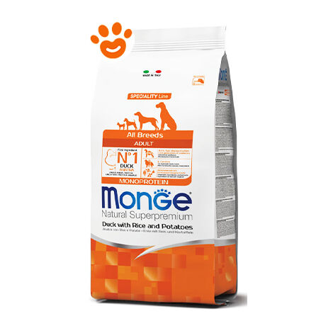 Monge Dog Natural Superpremium All Breeds Puppy &amp Junior Anatra, Riso e Patate  - Sacco Da 12 Kg