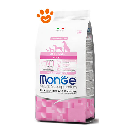 Monge Dog Natural Superpremium All Breeds Puppy &amp Junior Monoprotein Maiale, Riso e Patate  - Monge Dog Natural Superpremium All Breeds Puppy &amp Junior Monoprotein Maiale, Riso e Patate - Sacco D