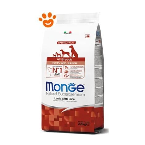 Monge Dog Natural Superpremium All Breeds Puppy e Junior Agnello e Riso  - Monge Dog Natural Superpremium All Breeds Puppy e Junior Agnello e Riso - Sacco Da 2,5 Kg