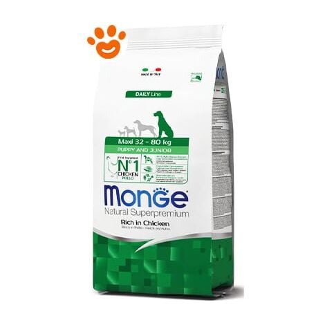 Monge Dog Natural Superpremium Maxi Puppy e Junior Pollo  - Monge Dog Natural Superpremium Maxi Puppy e Junior Pollo - Sacco Da 12 Kg