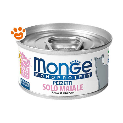 Monge Gatto Monoproteico Sfilaccetti Lattina 80gr Solo Maiale