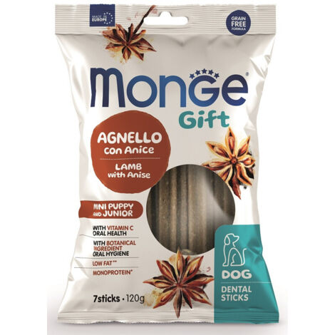 Monge Gift Dental Sticks Puppy And Junior Mini Agnello Con Anice 120 G