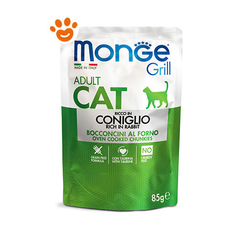 Monge Grill Cat Adult Coniglio  - Monge Grill Cat Adult Coniglio - Bustina Da 85 Gr