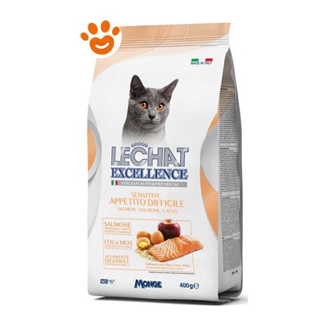Monge LeChat Cat Adult Excellence Sensitive Appetito Difficile al Salmone  - Monge LeChat Cat Adult Excellence Sensitive Appetito Difficile al Salmone - Sacco Da 400 Gr