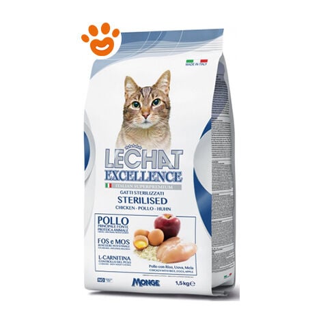 Monge LeChat Cat Adult Excellence Sterilized al Pollo  - Monge LeChat Cat Adult Excellence Sterilized al Pollo - Sacco Da 1,5 Kg