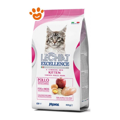Monge LeChat Cat Kitten Excellence al Pollo  - Monge LeChat Cat Kitten Excellence al Pollo - Sacco Da 400 Gr