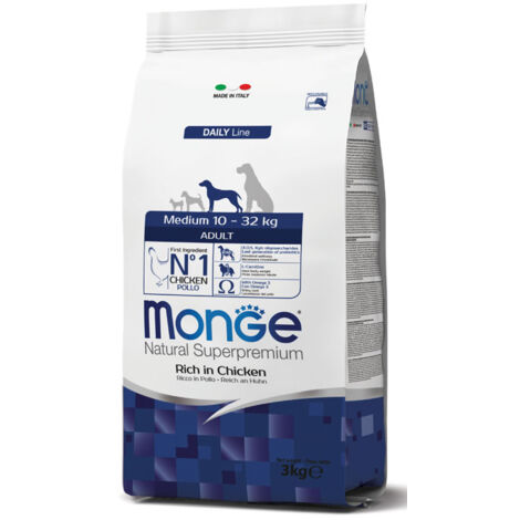 Monge Medium Puppy & Junior Croquettes pour chien 12 kg 100 % naturel