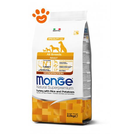 Monge Monoprotein Tacchino con Riso e Patate 2,5kg